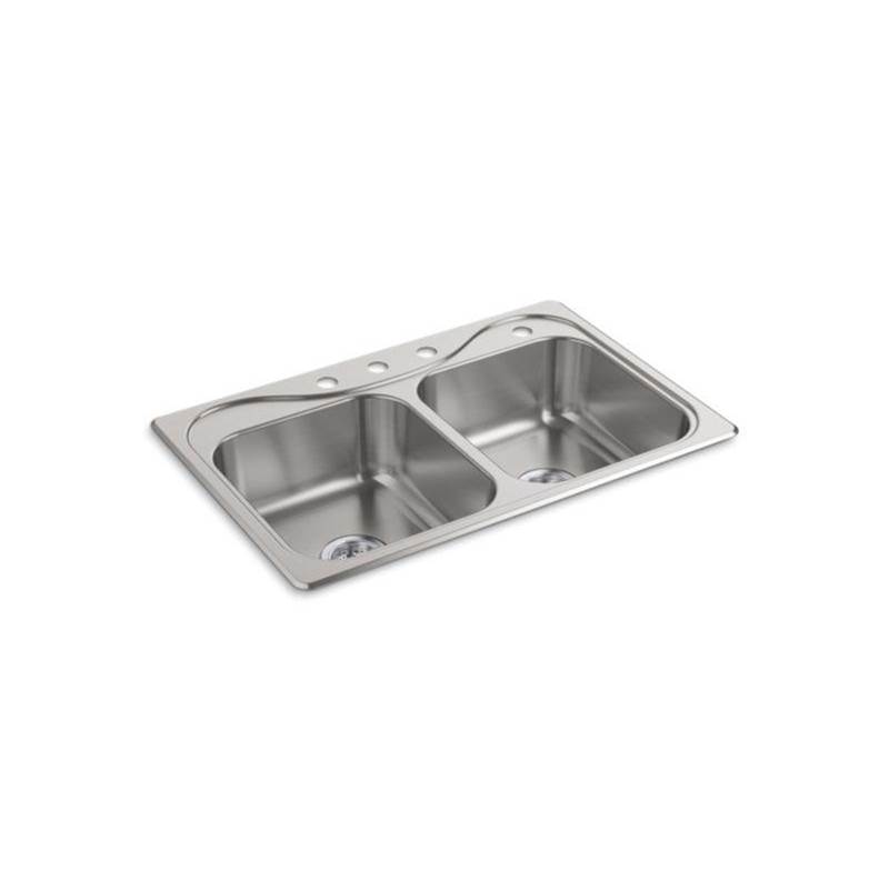 Sterling Plumbing Southhaven® Top-Mount Double-Equal Kitchen Sink, 33'' x 22'' x 7''